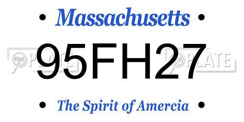 95FH27 Massachusetts License Plate