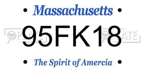 95FK18 Massachusetts License Plate