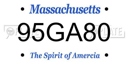 95GA80 Massachusetts License Plate