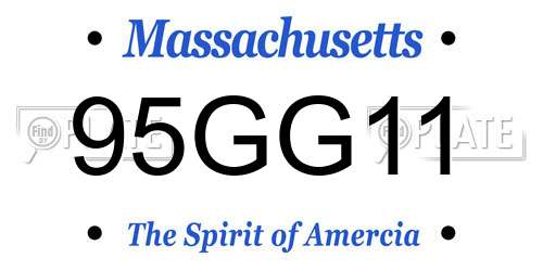 95GG11 Massachusetts License Plate