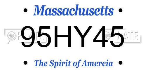 95HY45 Massachusetts License Plate
