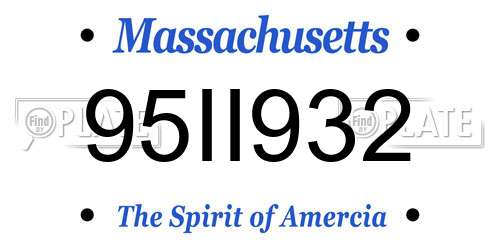 95II932 Massachusetts License Plate