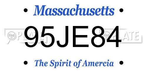 95JE84 Massachusetts License Plate