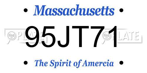 95JT71 Massachusetts License Plate