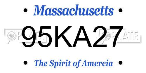 95KA27 Massachusetts License Plate