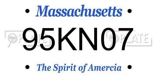 95KN07 Massachusetts License Plate