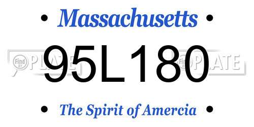 95L180 Massachusetts License Plate