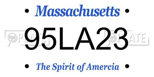 95LA23 Massachusetts License Plate