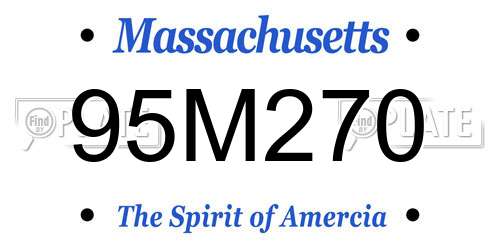 95M270 Massachusetts License Plate