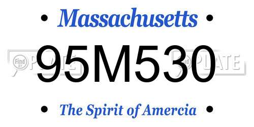 95M530 Massachusetts License Plate