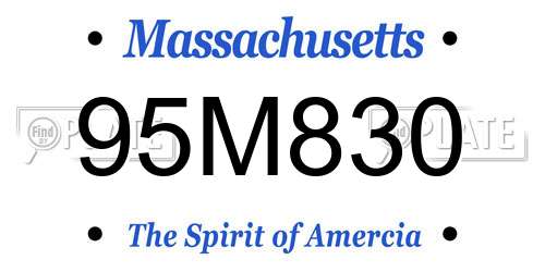 95M830 Massachusetts License Plate