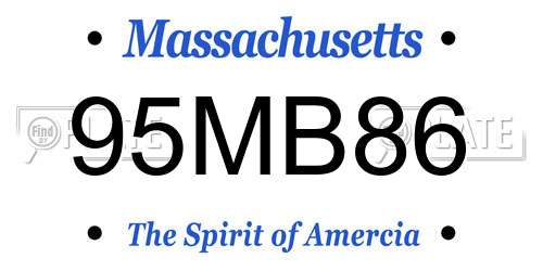 95MB86 Massachusetts License Plate