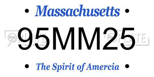 95MM25 Massachusetts License Plate