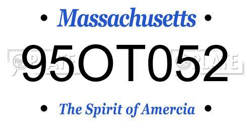 95OT052 Massachusetts License Plate