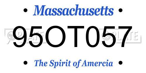 95OT057 Massachusetts License Plate
