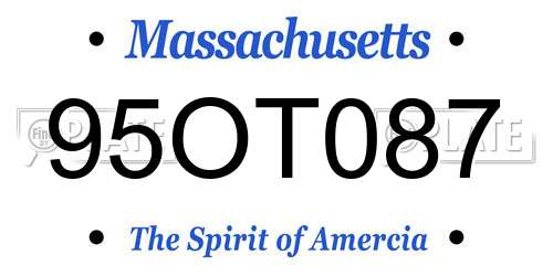 95OT087 Massachusetts License Plate