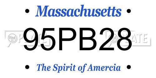 95PB28 Massachusetts License Plate