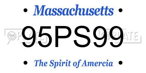 95PS99 Massachusetts License Plate