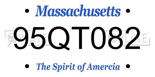 95QT082 Massachusetts License Plate