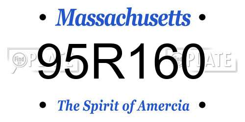 95R160 Massachusetts License Plate