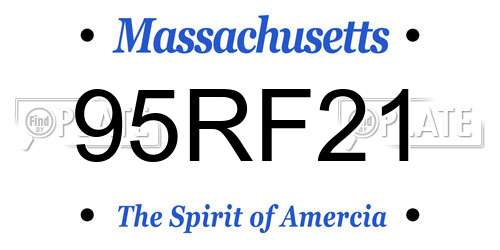 95RF21 Massachusetts License Plate