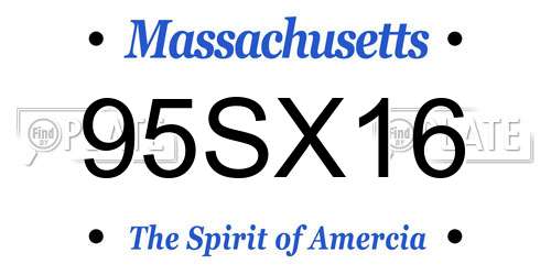 95SX16 Massachusetts License Plate