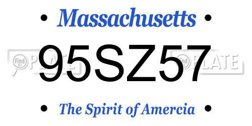 95SZ57 Massachusetts License Plate
