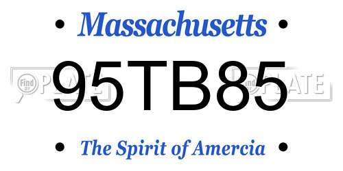 95TB85 Massachusetts License Plate