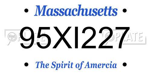 95XI227 Massachusetts License Plate