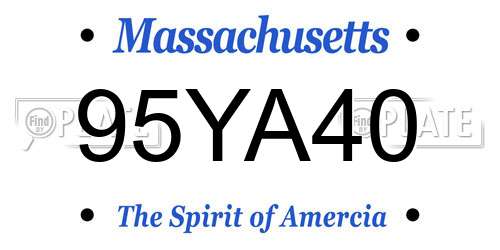 95YA40 Massachusetts License Plate
