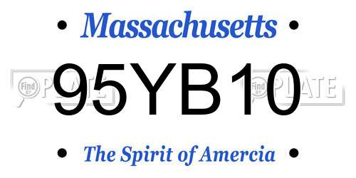 95YB10 Massachusetts License Plate