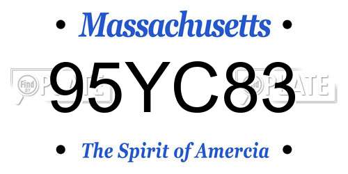 95YC83 Massachusetts License Plate