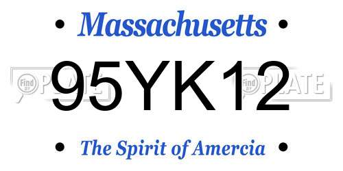 95YK12 Massachusetts License Plate
