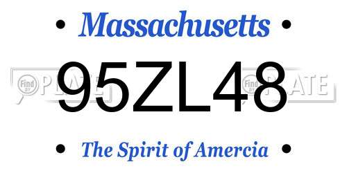 95ZL48 Massachusetts License Plate