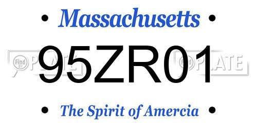 95ZR01 Massachusetts License Plate