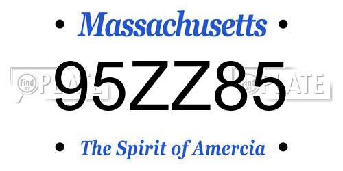95ZZ85 Massachusetts License Plate