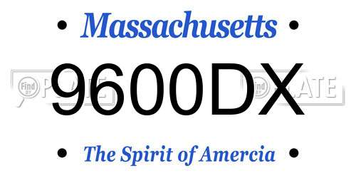 9600DX Massachusetts License Plate