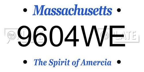 9604WE Massachusetts License Plate
