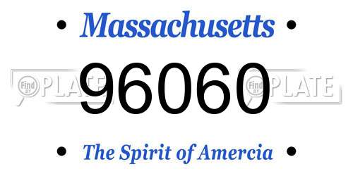 96060 Massachusetts License Plate