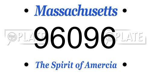 96096 Massachusetts License Plate