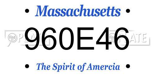 960E46 Massachusetts License Plate