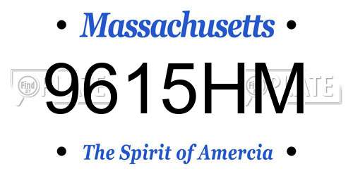 9615HM Massachusetts License Plate