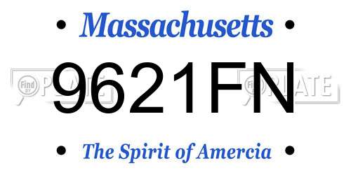 9621FN Massachusetts License Plate
