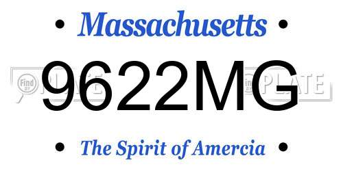 9622MG Massachusetts License Plate