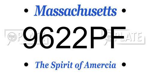 9622PF Massachusetts License Plate