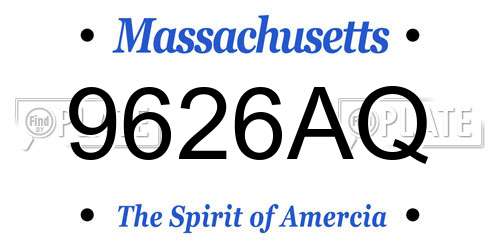 9626AQ Massachusetts License Plate
