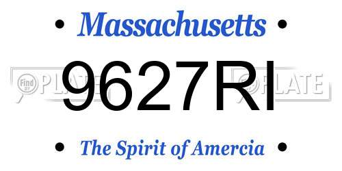 9627RI Massachusetts License Plate