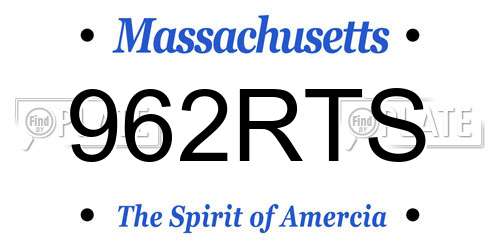 962RTS Massachusetts License Plate
