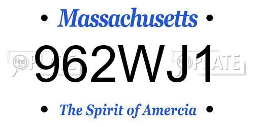 962WJ1 Massachusetts License Plate