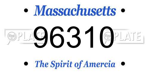 96310 Massachusetts License Plate